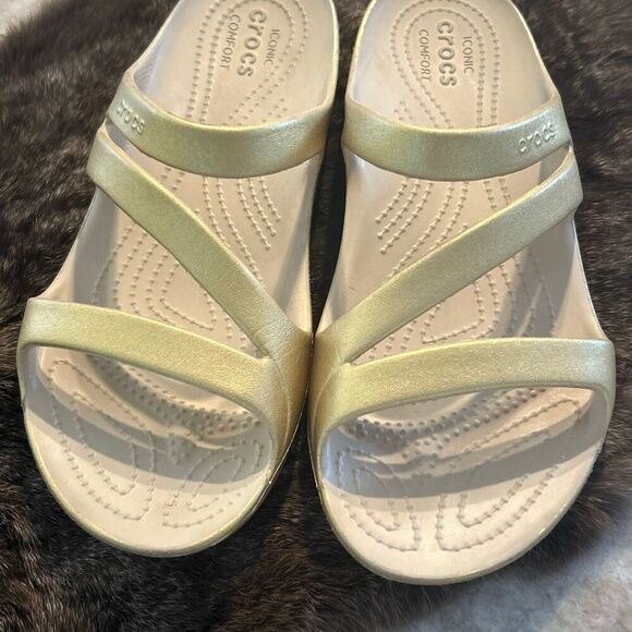CROCS Shoes - CROCS Kadee II Slide Sandal Women Size 10 Metallic Gold